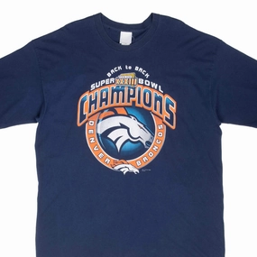 VINTAGE NFL DENVER BRONCOS SUPER BOWL XXXIII CHAMPIONS 1998 TEE SHIRT 2XL Modern Casual Sporty Vibe