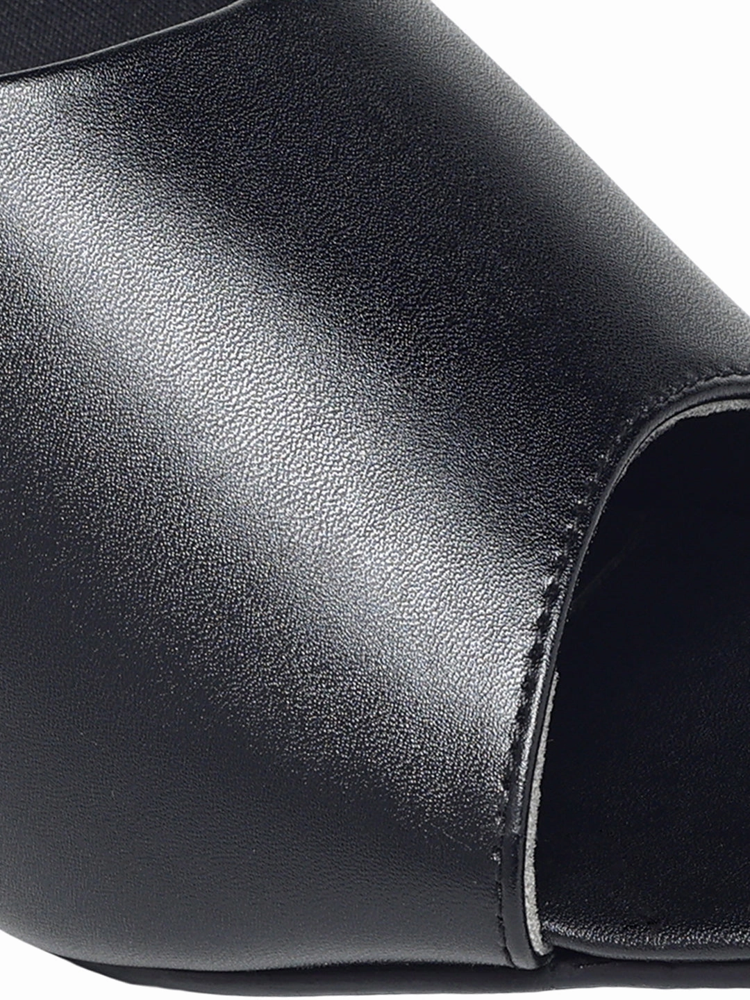 Aamya Black Block Heels Bejeweled Heels