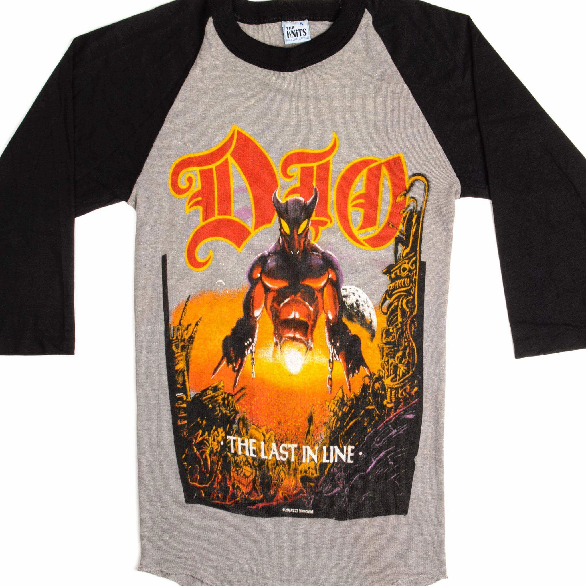 Stretch Fit No Shrink Technology VINTAGE DIO THE LAST IN LINE TOUR  RAGLAN TEE SHIRT 1984 SIZE XS MADE IN USA