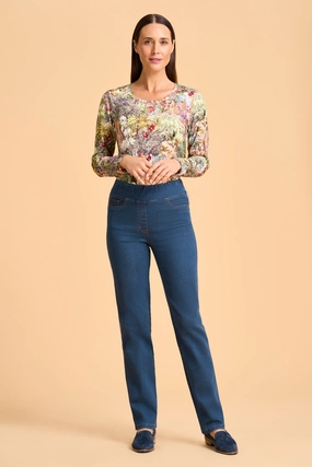 Bengajean? Straight Cashmere Feel - Stone Wash Denim Comfy All-Day Casual Style