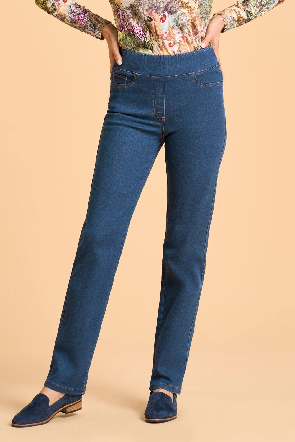 Bengajean? Straight Cashmere Feel - Stone Wash Denim High-rise waist Sleek Appearance