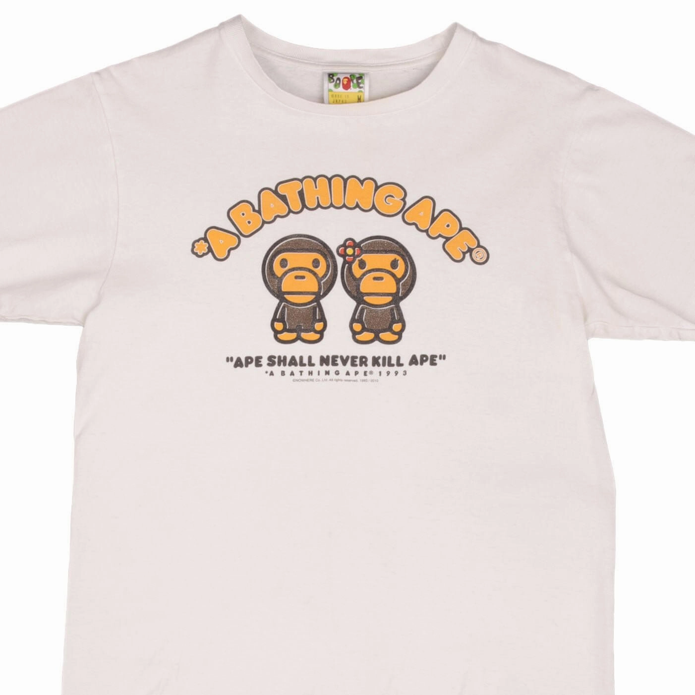 Comfort and Fit Comfy Apparel VINTAGE BAPE APE BABY MILO SHALL NEVER KILL APE  TEE SHIRT MEDIUM MADE IN JAPAN