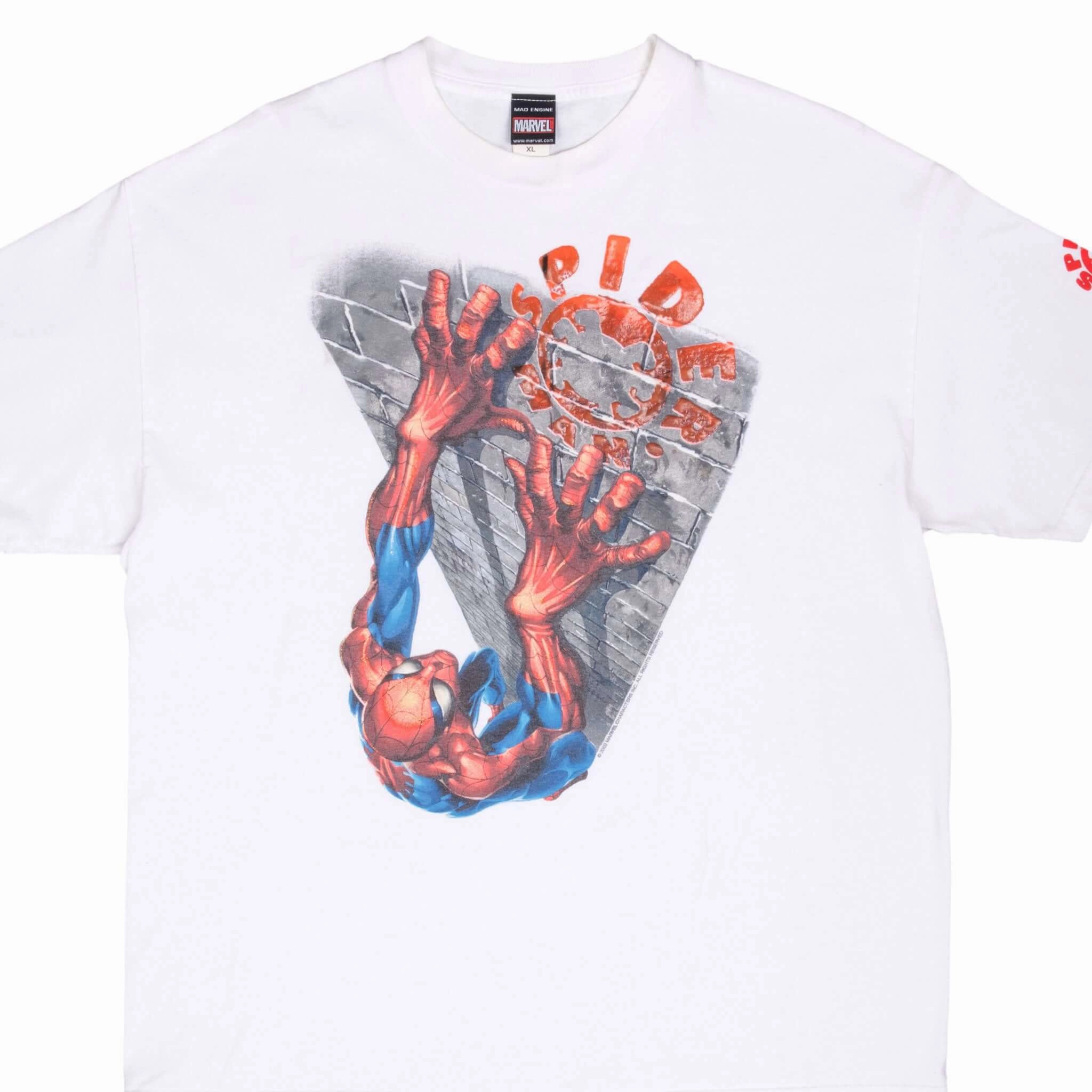 VINTAGE MARVEL SPIDER MAN 2002 WHITE TEE SHIRT XL Eco Friendly Dyes