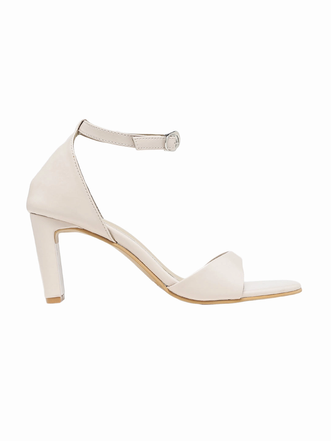 Karima Cream Block Heels Soft Finish