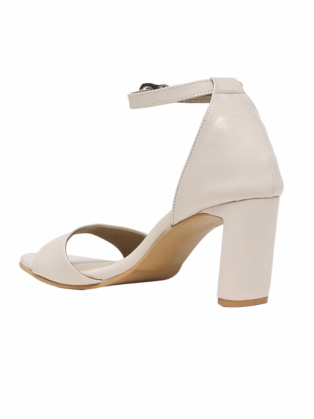 Karima Cream Block Heels Chic Finish