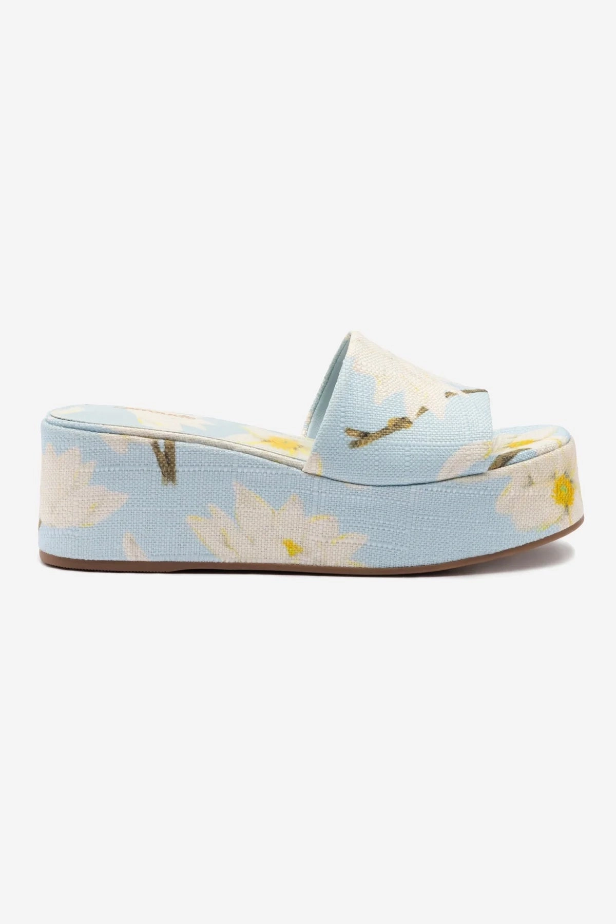waterproof Alex Flatform Mule In Maya Printed Raffia