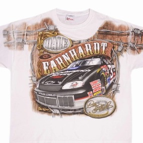 VINTAGE NASCAR ALL OVER PRINT DALE EARNHARDT 1990S TEE SHIRT 2XL MADE IN USA Holiday Casual Men's