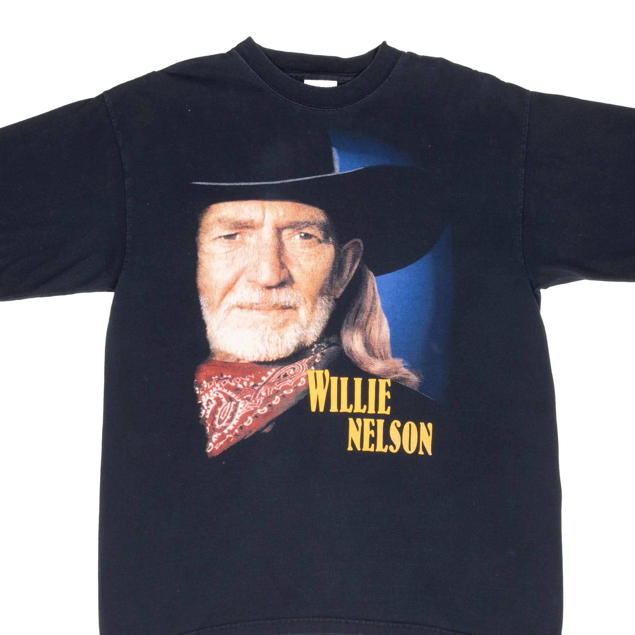 VINTAGE WILLIE NELSON BIGGEST HITS 1990S TEE SHIRT LARGE MADE IN USA Light and Soft