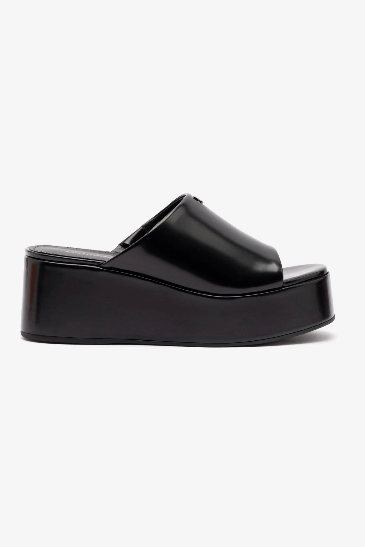 Charli Box Mule In Black Leather Easy Match Modern Footwear