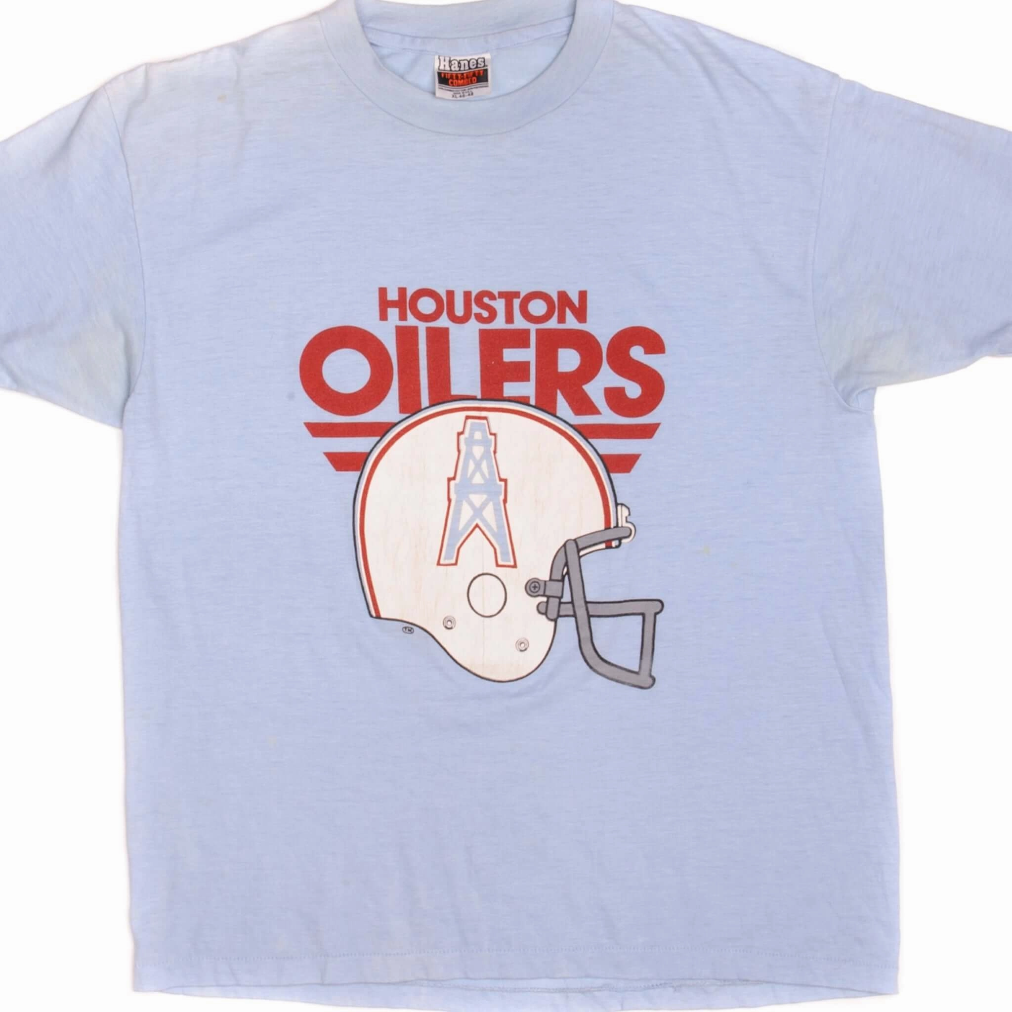 Sporty Stretch Fit Effortless Layer VINTAGE NFL HOUSTON OILERS TEE SHIRT 1970s SIZE MEDIUM MADE IN USA