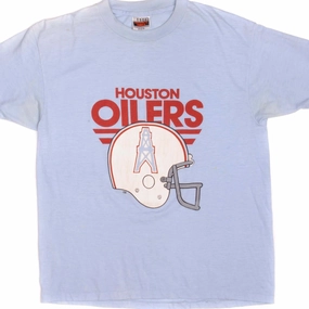 Sporty Stretch Fit Effortless Layer VINTAGE NFL HOUSTON OILERS TEE SHIRT 1970s SIZE MEDIUM MADE IN USA