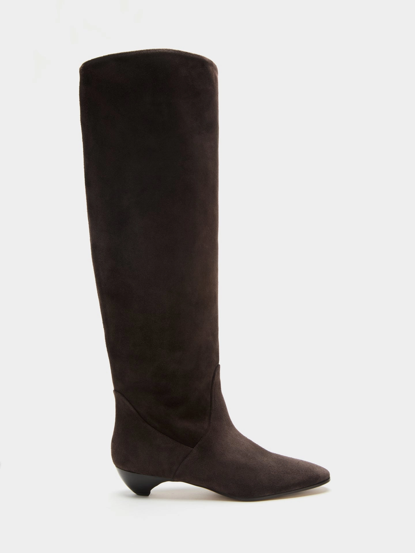 Knit Top Allegra Riding Boot / Chocolate Suede