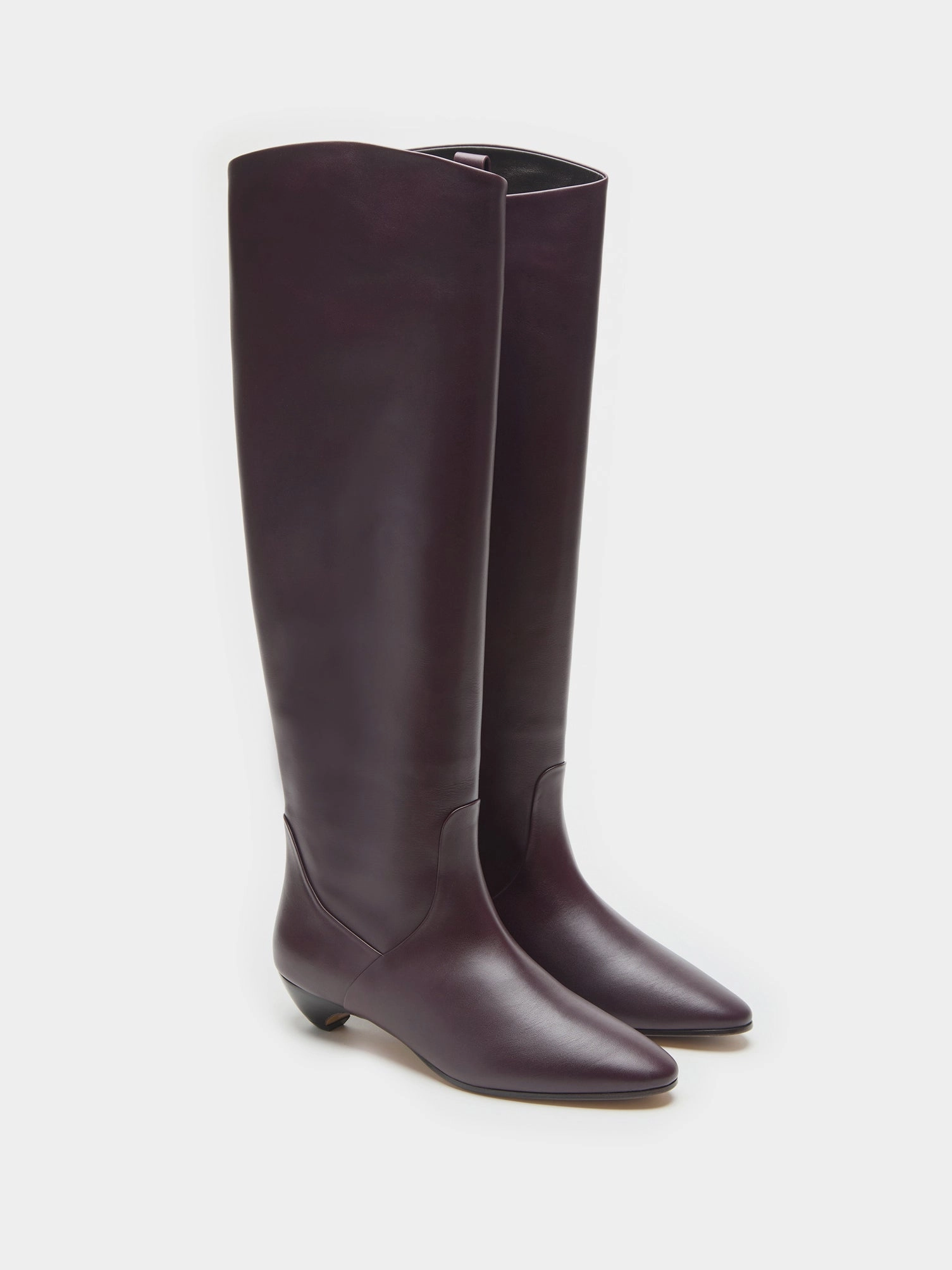 Allegra Riding Boot / Plum Leather Sporty Heavy Grip