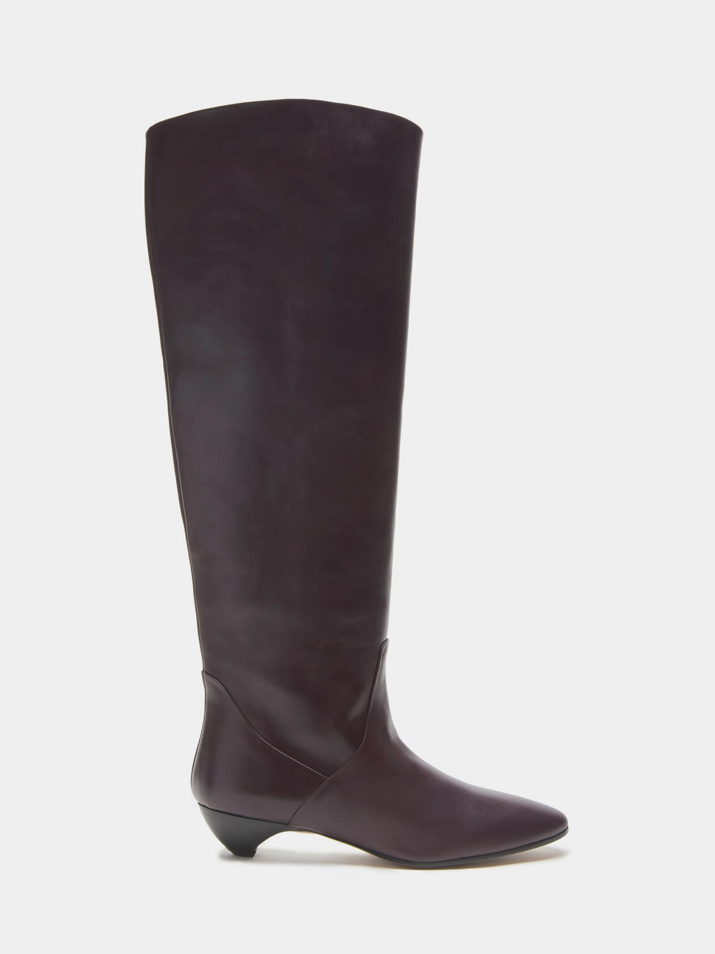 Comfortable Straps High Quality Leather Allegra Riding Boot / Plum Leather