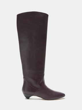 Comfortable Straps High Quality Leather Allegra Riding Boot / Plum Leather
