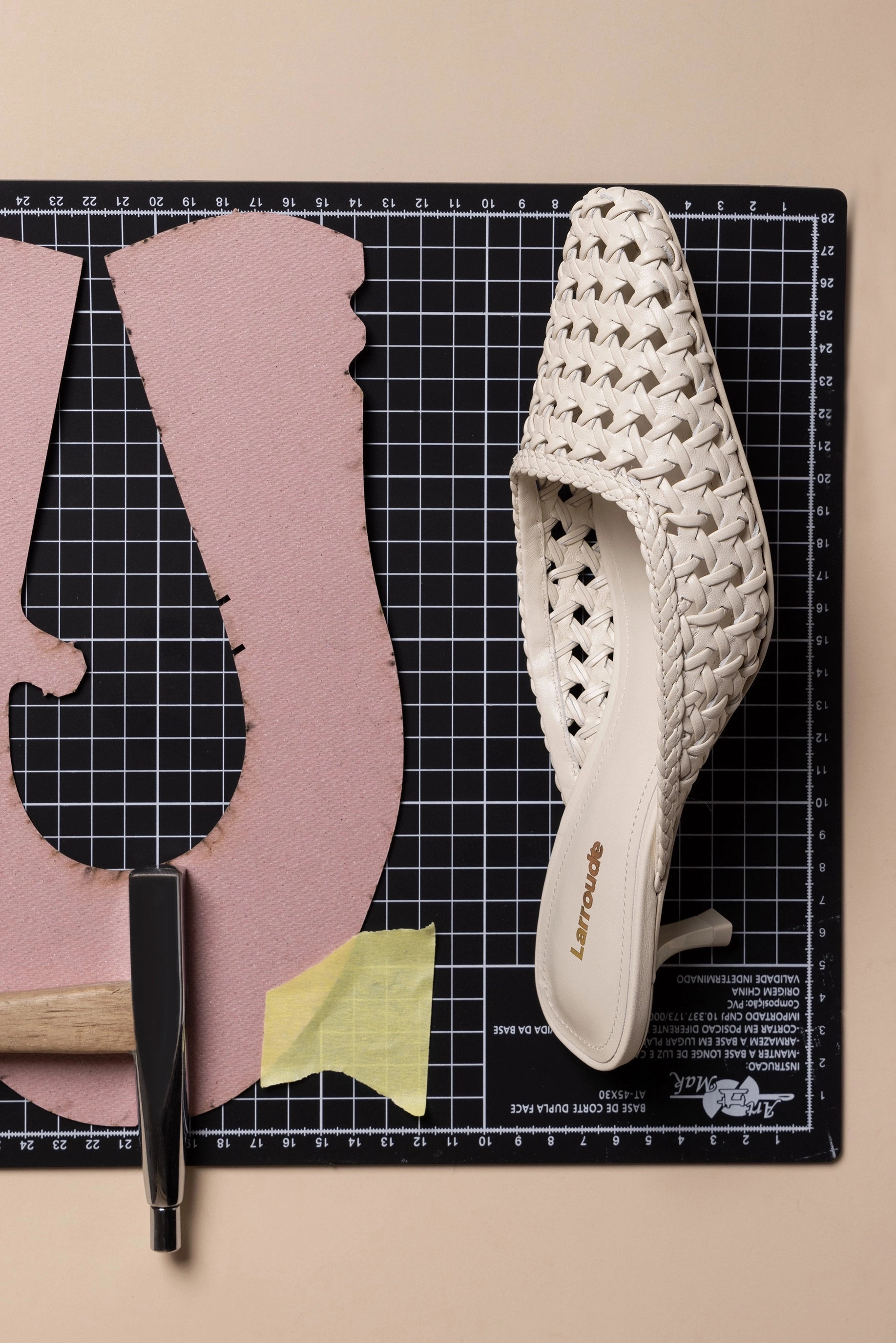 Amal Macrame Mule In Ivory Leather Street Casual Fit For Downtime