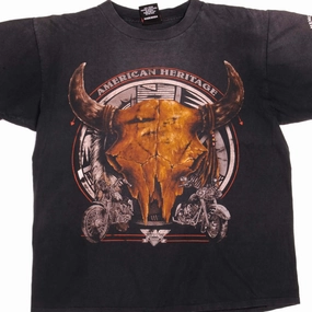 VINTAGE 3D EMBLEM BIKER AMERICAN HERITAGE TEE SHIRT 1994 SIZE LARGE MADE IN USA Sporty Chic
