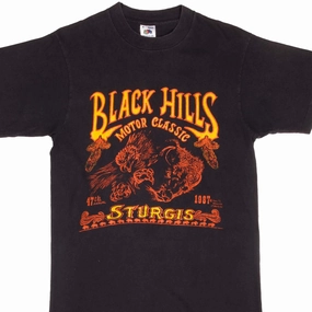 sports activity VINTAGE BIKER STURGIS BLACK HILLS RALLY TEE SHIRT 1987 SIZE MEDIUM MADE IN USA