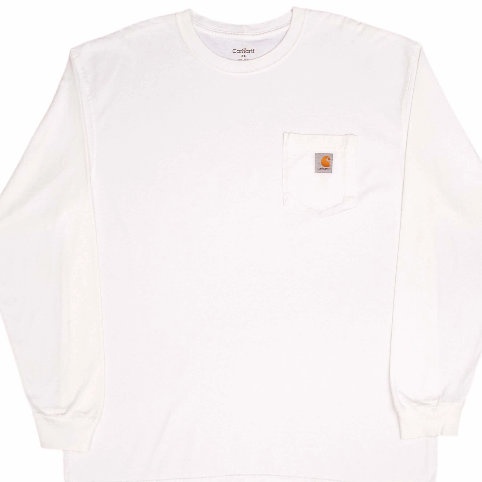 Perfect Fit Wear VINTAGE CARHARTT CLASSIC WHITE LONG SLEEVE POCKET TEE SHIRT 2000S SIZE XL