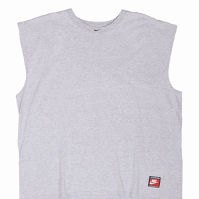 VINTAGE NIKE CENTER SWOOSH GREY TANK TOP TEE SHIRT 2000S XL Light Casual Wear Layered Sleeve