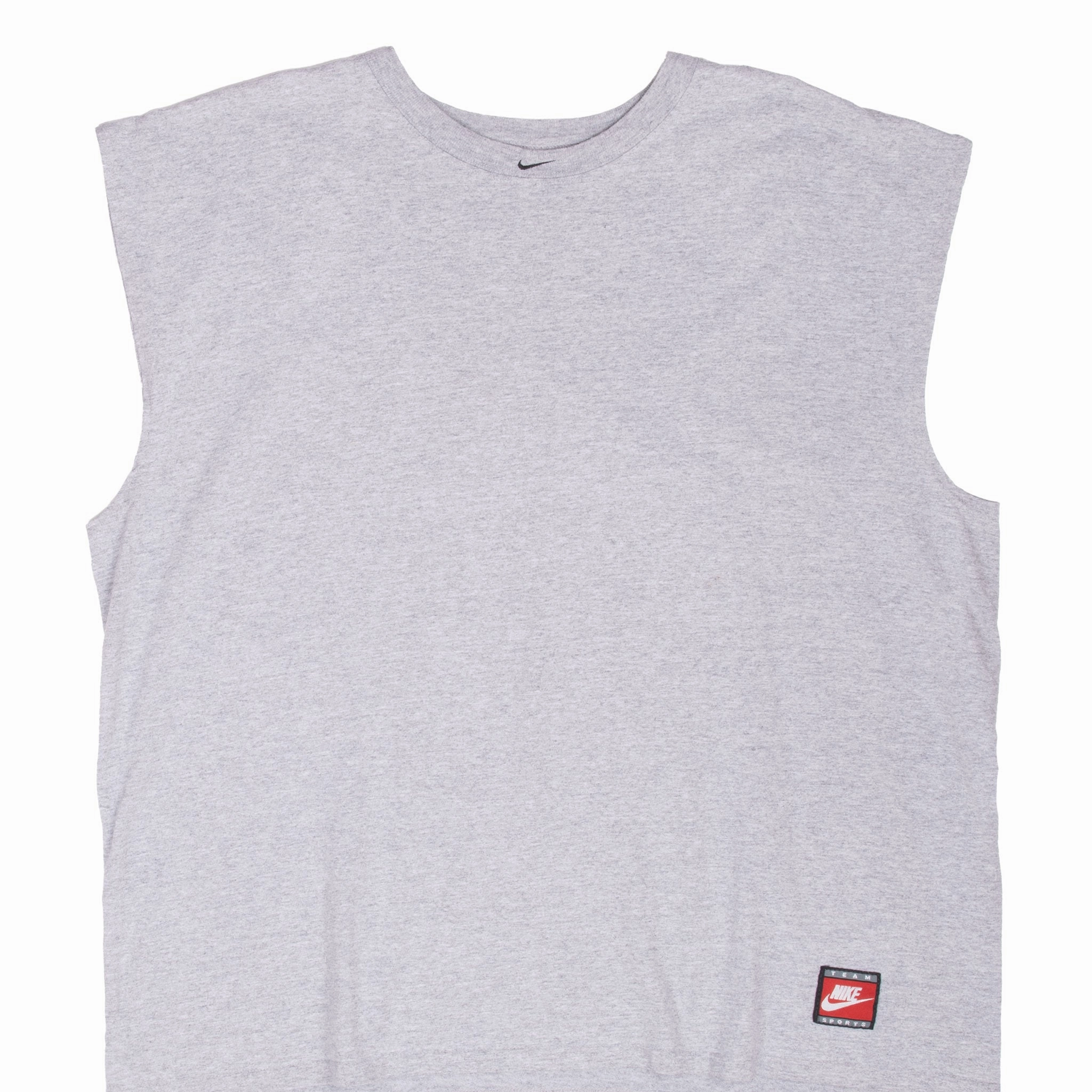 VINTAGE NIKE CENTER SWOOSH GREY TANK TOP TEE SHIRT 2000S XL Light Casual Wear Layered Sleeve
