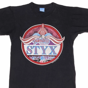 Anti Perspiration Lining Organic Cotton Construction VINTAGE STYX ROCK TOUR 1981 TEE SHIRT SIZE SMALL MADE IN USA