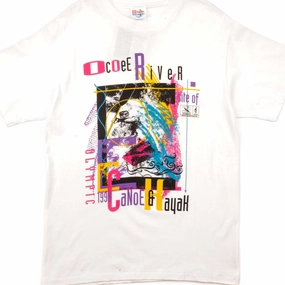 Anti-static Minimal Look VINTAGE OLYMPIC GAMES ATLANTA 1996 TEE SHIRT SIZE MEDIUM DEADSTOCK