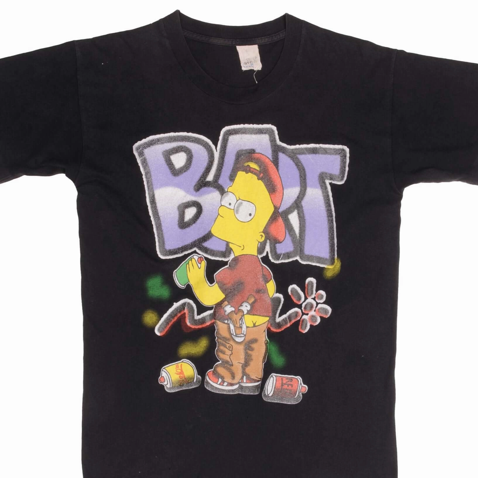 VINTAGE THE SIMPSONS BART GRAFFITI TEE SHIRT 1990S SIZE MEDIUM MADE IN USA yoga clothing
