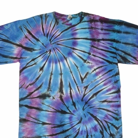 kids' VINTAGE TIE DYE BLUE PURPLE TEE SHIRT SIZE 2XL 1990S SINGLE STITCH