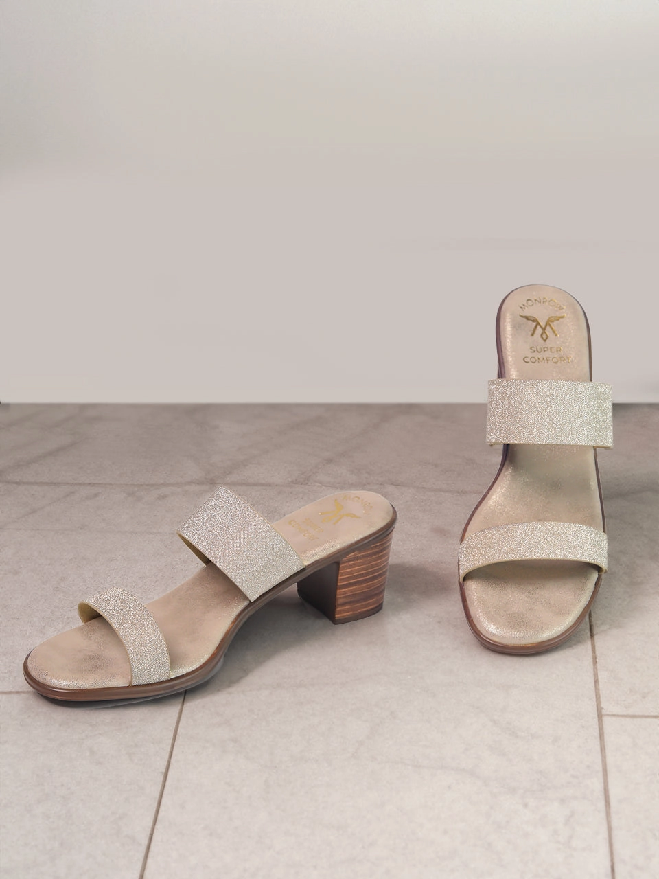 Seasonal High Heels Fresh Detail Aprila Gold Block Heels