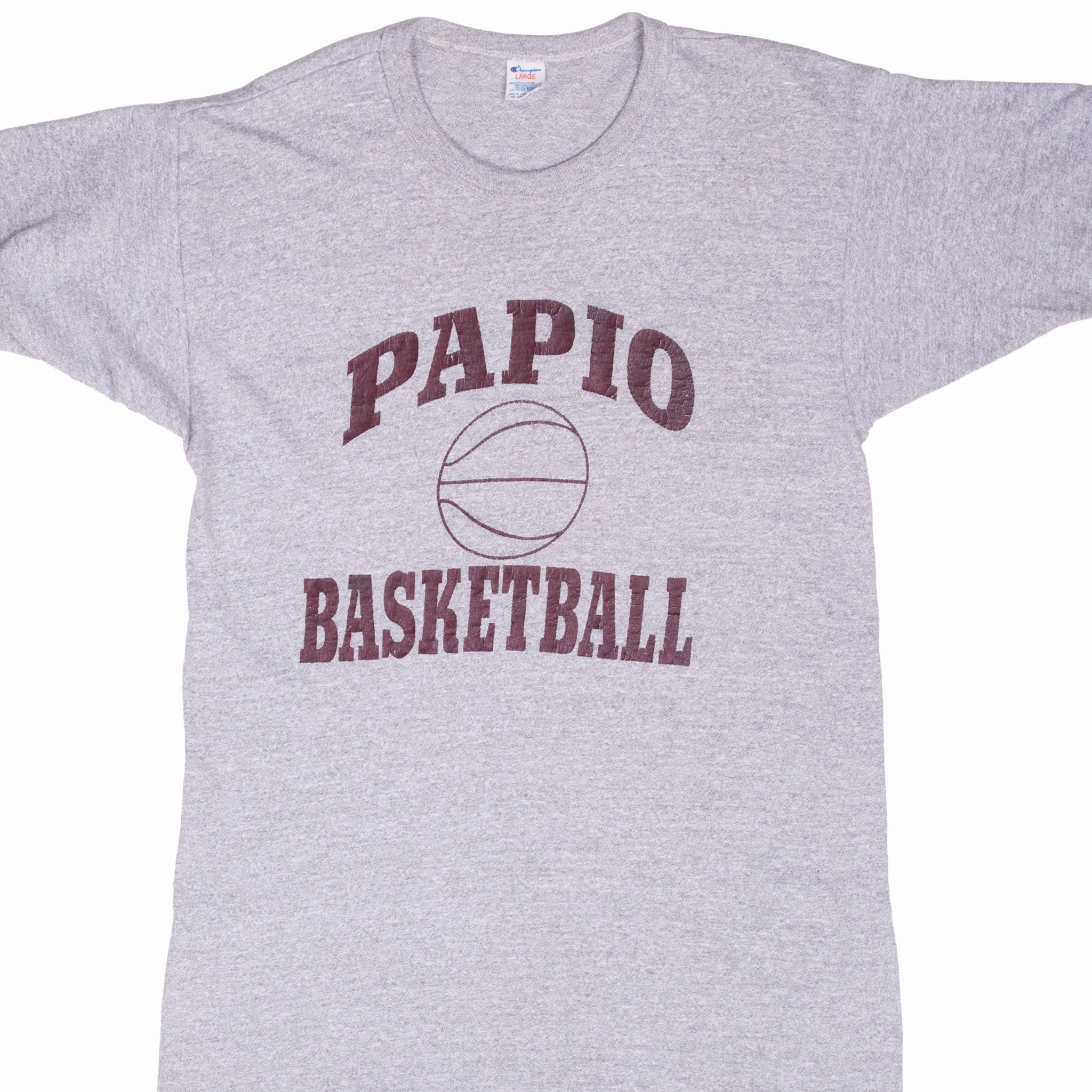 All-Day Wear Performance Stretch VINTAGE CHAMPION PAPIO BASKETBALL TEE SHIRT 1980S MEDIUM MADE IN USA
