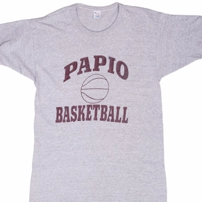 All-Day Wear Performance Stretch VINTAGE CHAMPION PAPIO BASKETBALL TEE SHIRT 1980S MEDIUM MADE IN USA