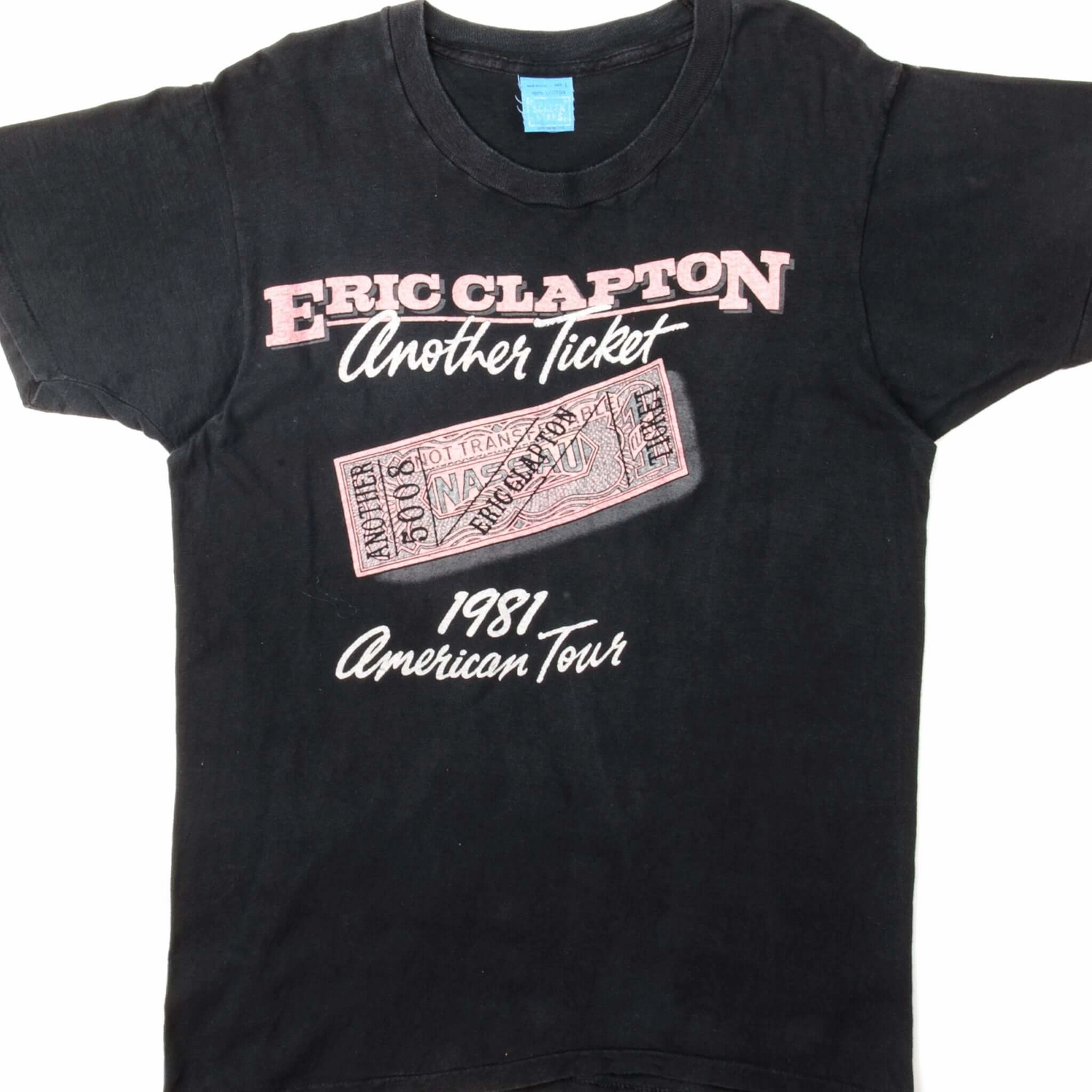 Fit for All Seasons VINTAGE ERIC CLAPTON ANOTHER TICKET AMERICAN TOUR 1981 TEE SHIRT SMALL MADE USA