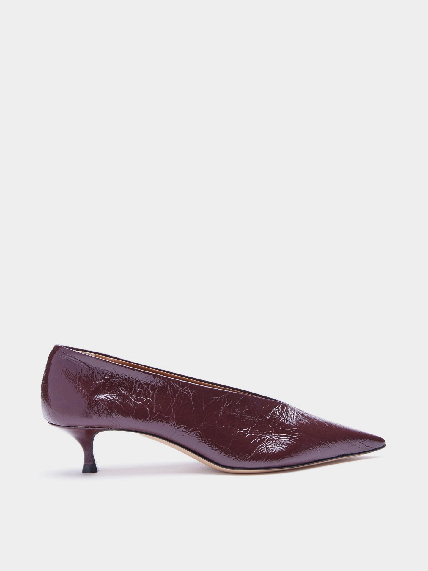 Wide Heel Pumps Formal Footwear Babouche Kitten / Aubergine Naplack