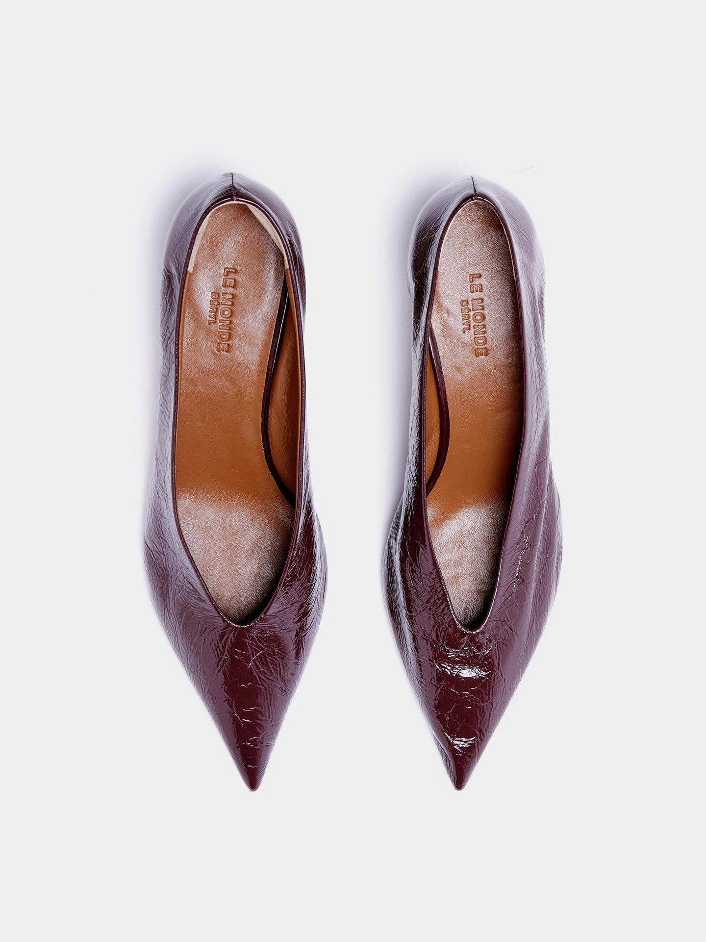 Embroidered Wedding Heels Babouche Kitten / Aubergine Naplack