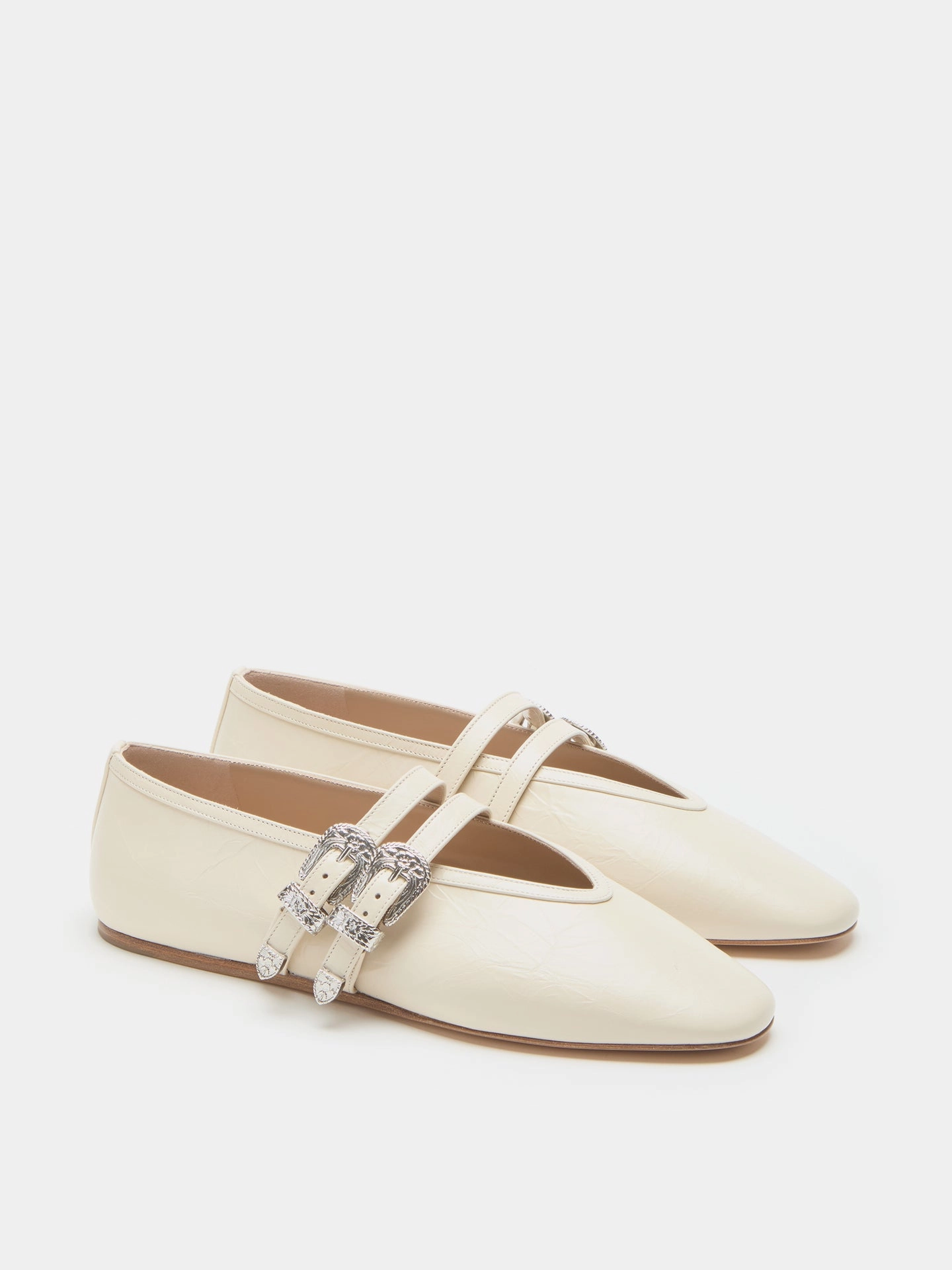 Chic Beach Shoes Ballet Claudia Slipper / Ecru Naplack Leather