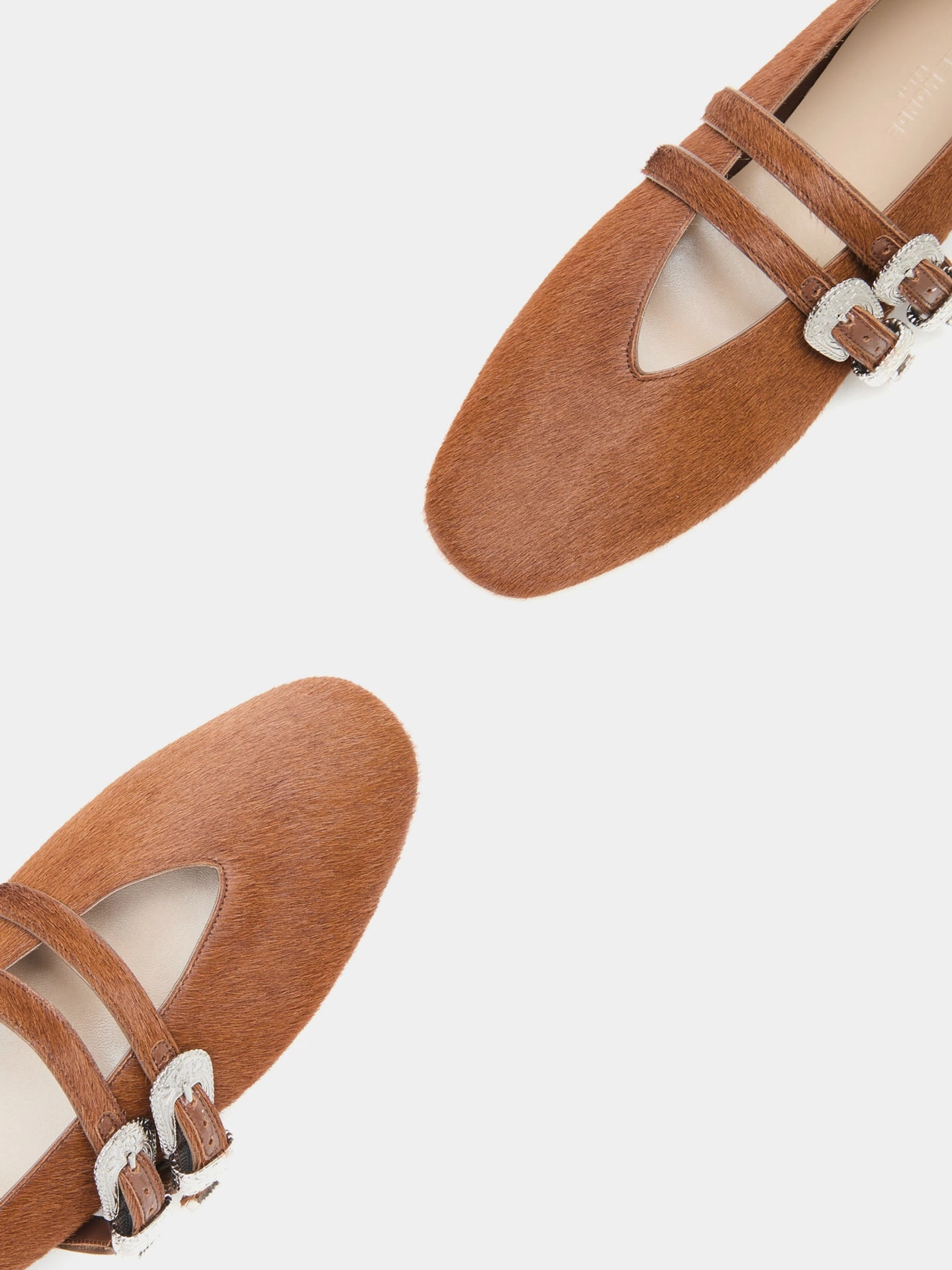 Claudia Slipper / Chestnut Calf Hair Relaxed Footwear for Summer Wrap Tie