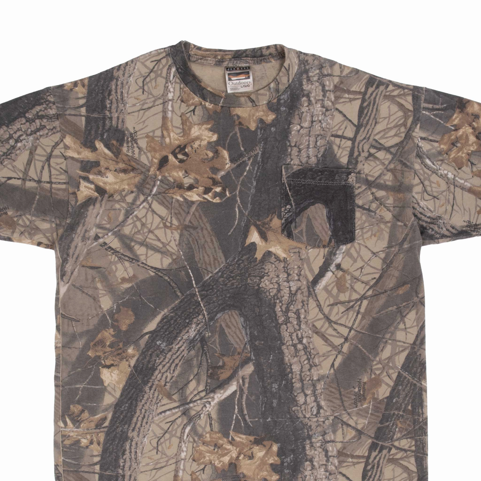 VINTAGE HUNTING REALTREE HARDWOODS CAMO TEE SHIRT 1990S LARGE MADE IN USA Seasonal Smart Festival wear