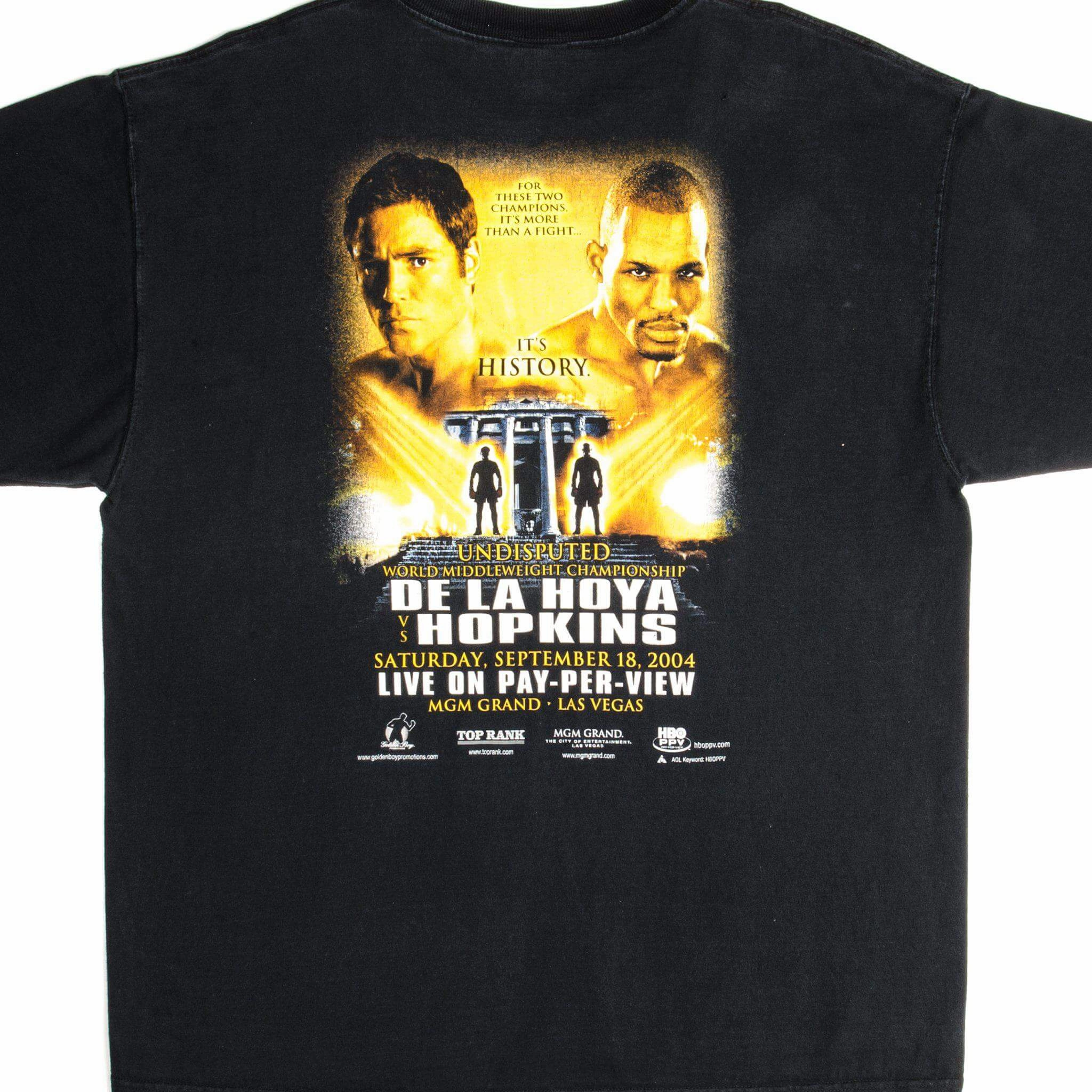 VINTAGE DE LA HOYA VS HOPKINS TEE SHIRT 2004 SIZE LARGE adults'