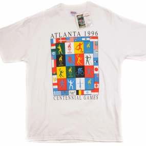 VINTAGE OLYMPIC GAMES TEE SHIRT ATLANTA 1996 SIZE LARGE MADE IN USA DEADSTOCK Sleek Performance Value for Money
