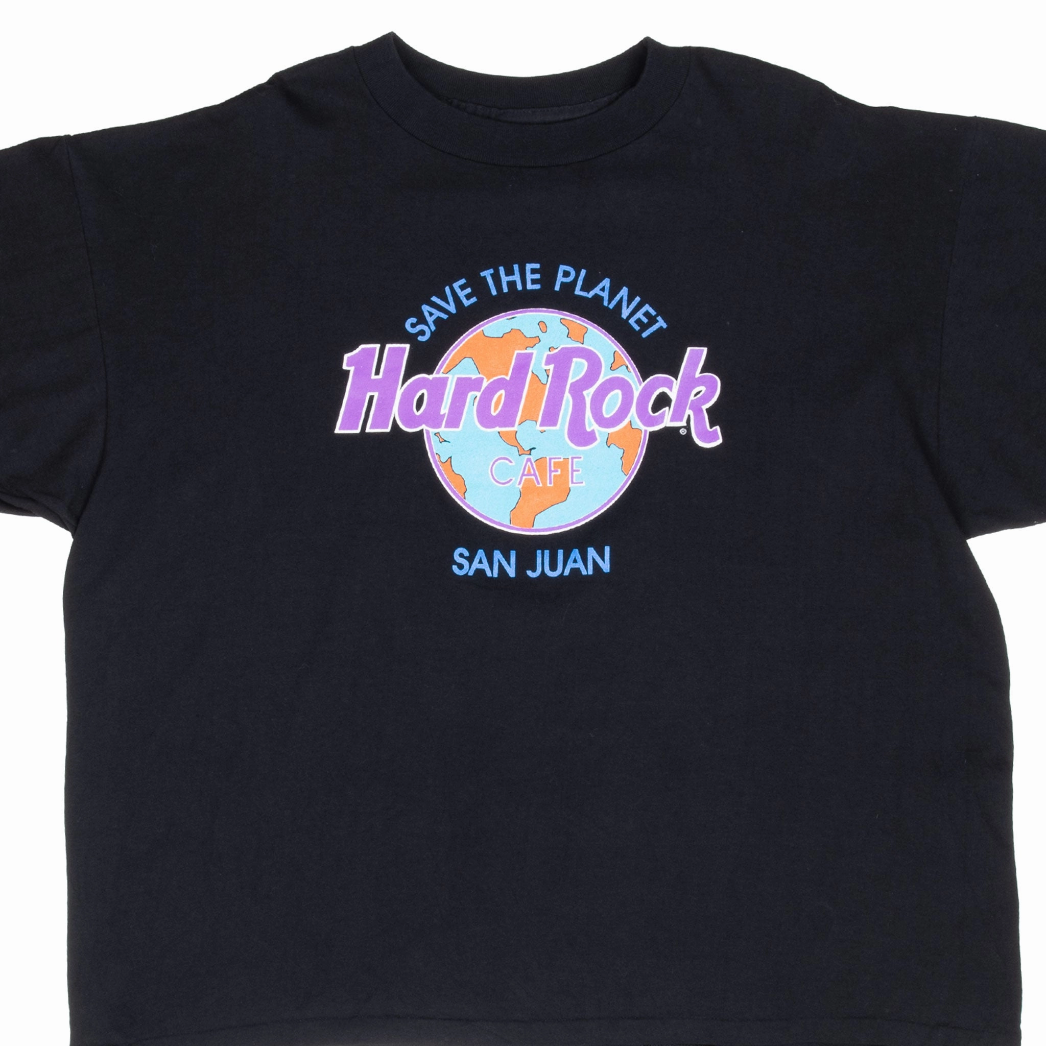VINTAGE HARD ROCK CAFE SAVE THE PLANET SAN JUAN TEE SHIRT 1990S XL MADE IN USA Comfort Stretch Wear