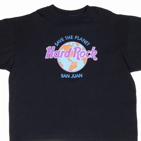 VINTAGE HARD ROCK CAFE SAVE THE PLANET SAN JUAN TEE SHIRT 1990S XL MADE IN USA Comfort Stretch Wear