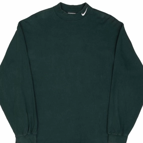 VINTAGE NIKE LONG SLEEVE TURTLE NECK GREEN TEE SHIRT 1990S LARGE MADE IN USA hypoallergenic material