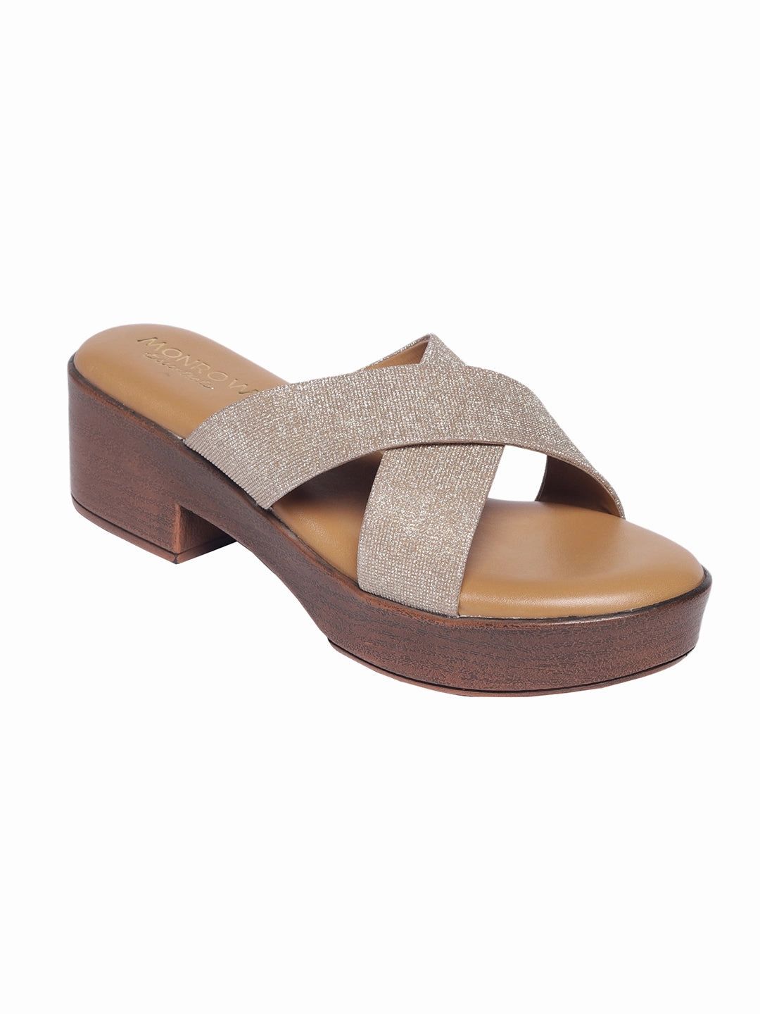 Comfortable Boots Flexible Material Baylin Gold Platform Heels