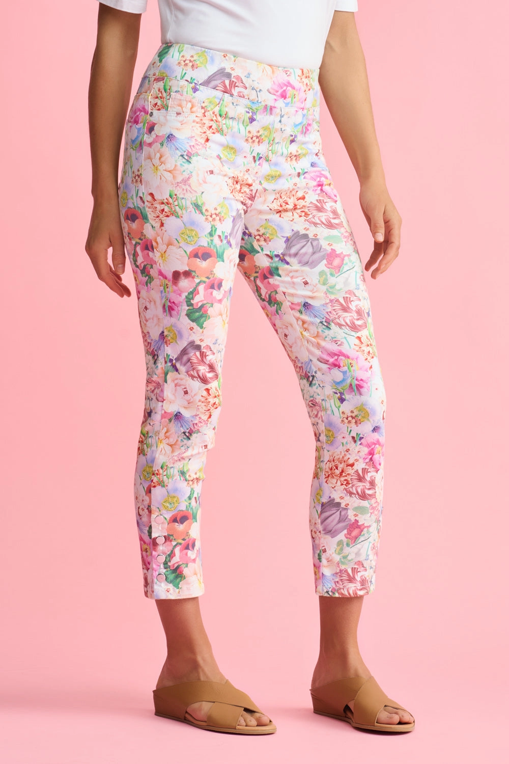 Structured fabric Bengajean? 7/8th Button Detail - Spring Bouquet Print