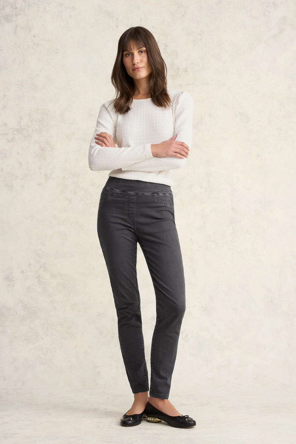 Bengajean? Full Length Skinny Leg - Grey Wash Comfortable Waistband