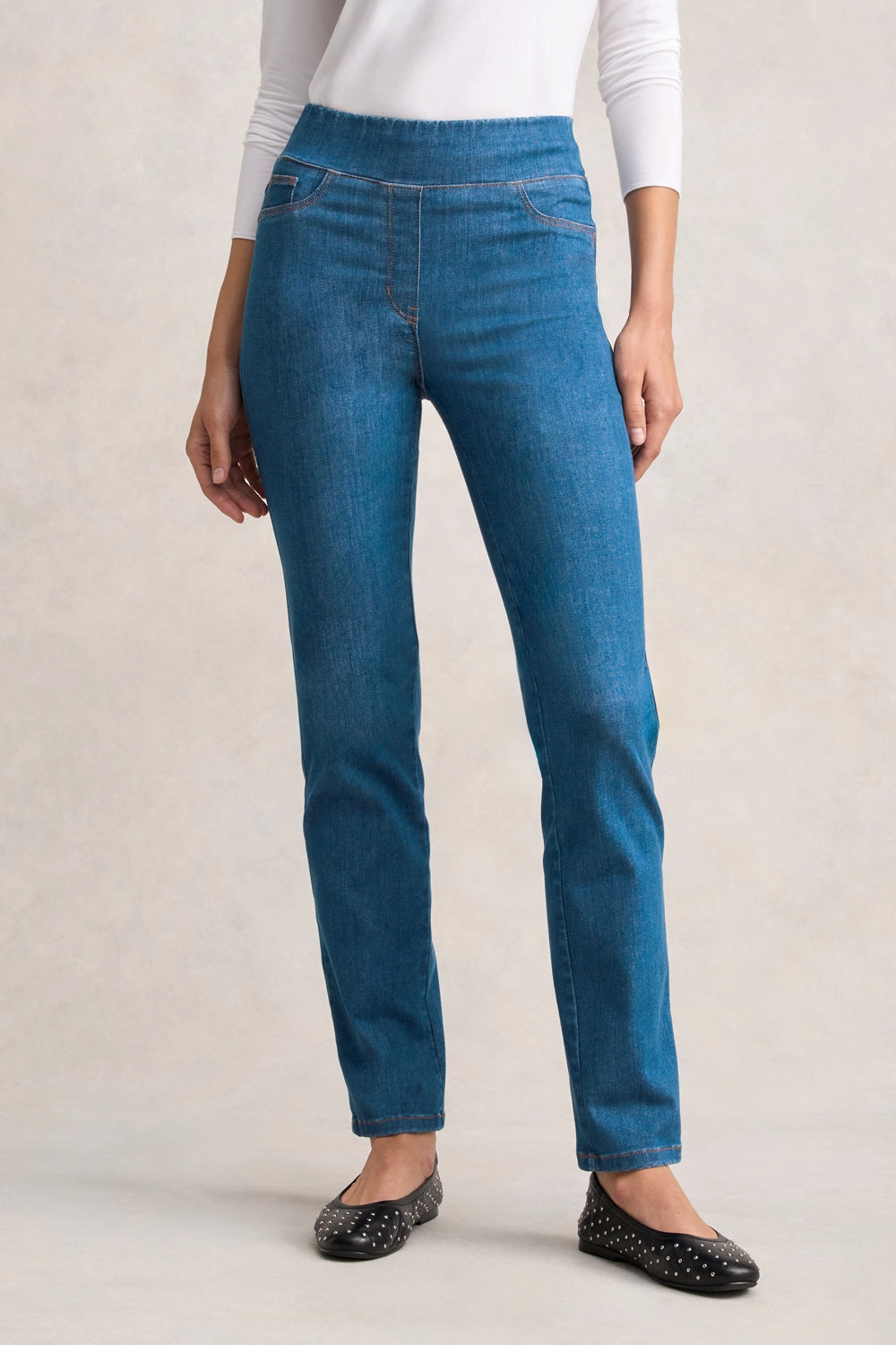 Comfort Control Bengajean? Full Length Straight Leg - Indigo Mid Wash