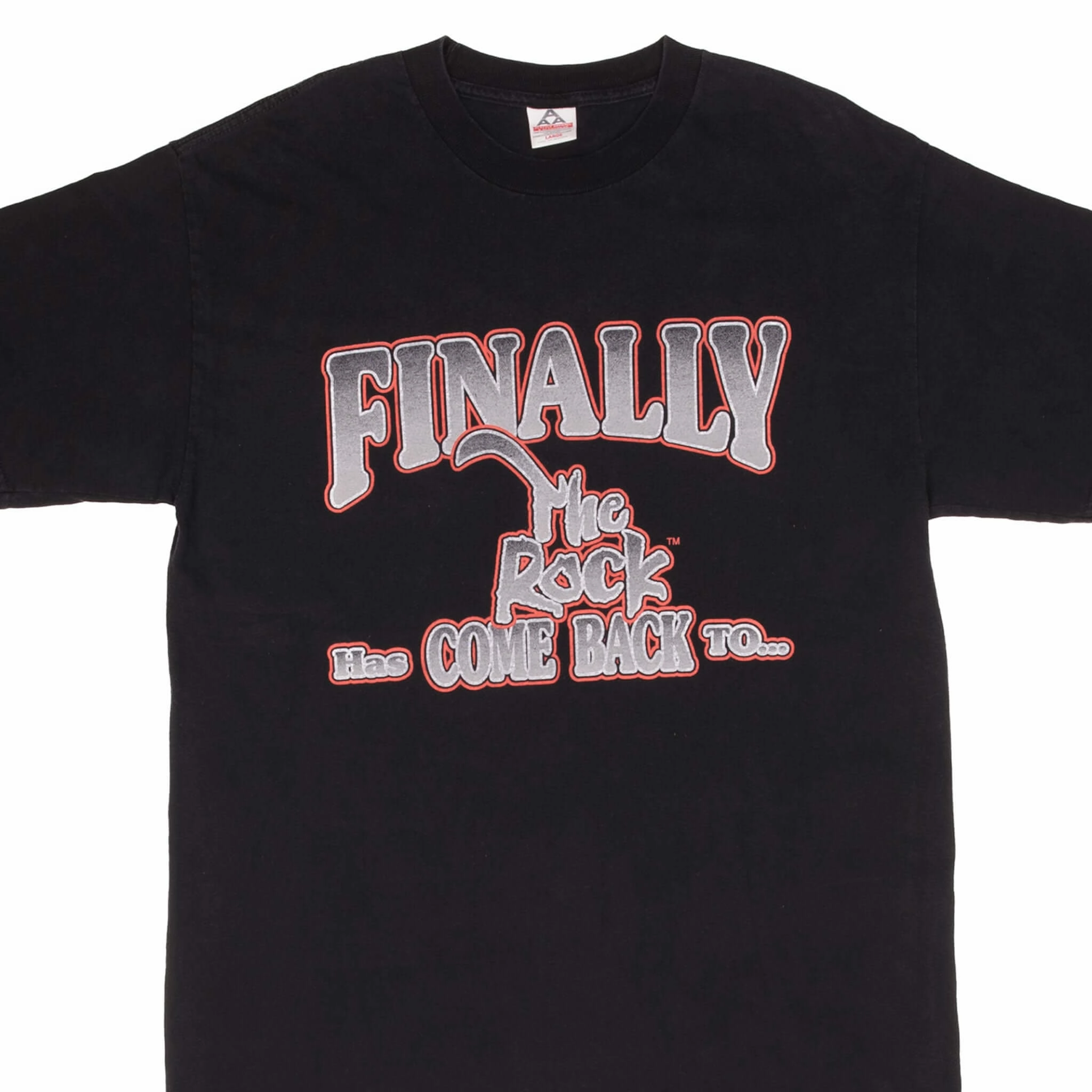 VINTAGE WWE WWF THE ROCK HAS COME BACK TO BUFFALO TEE SHIRT 1990S SIZE LARGE Movie Night