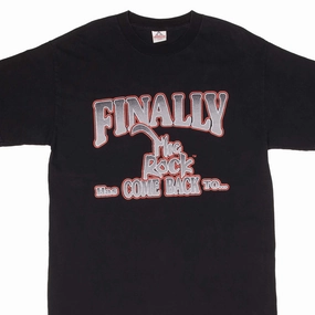 VINTAGE WWE WWF THE ROCK HAS COME BACK TO BUFFALO TEE SHIRT 1990S SIZE LARGE Movie Night