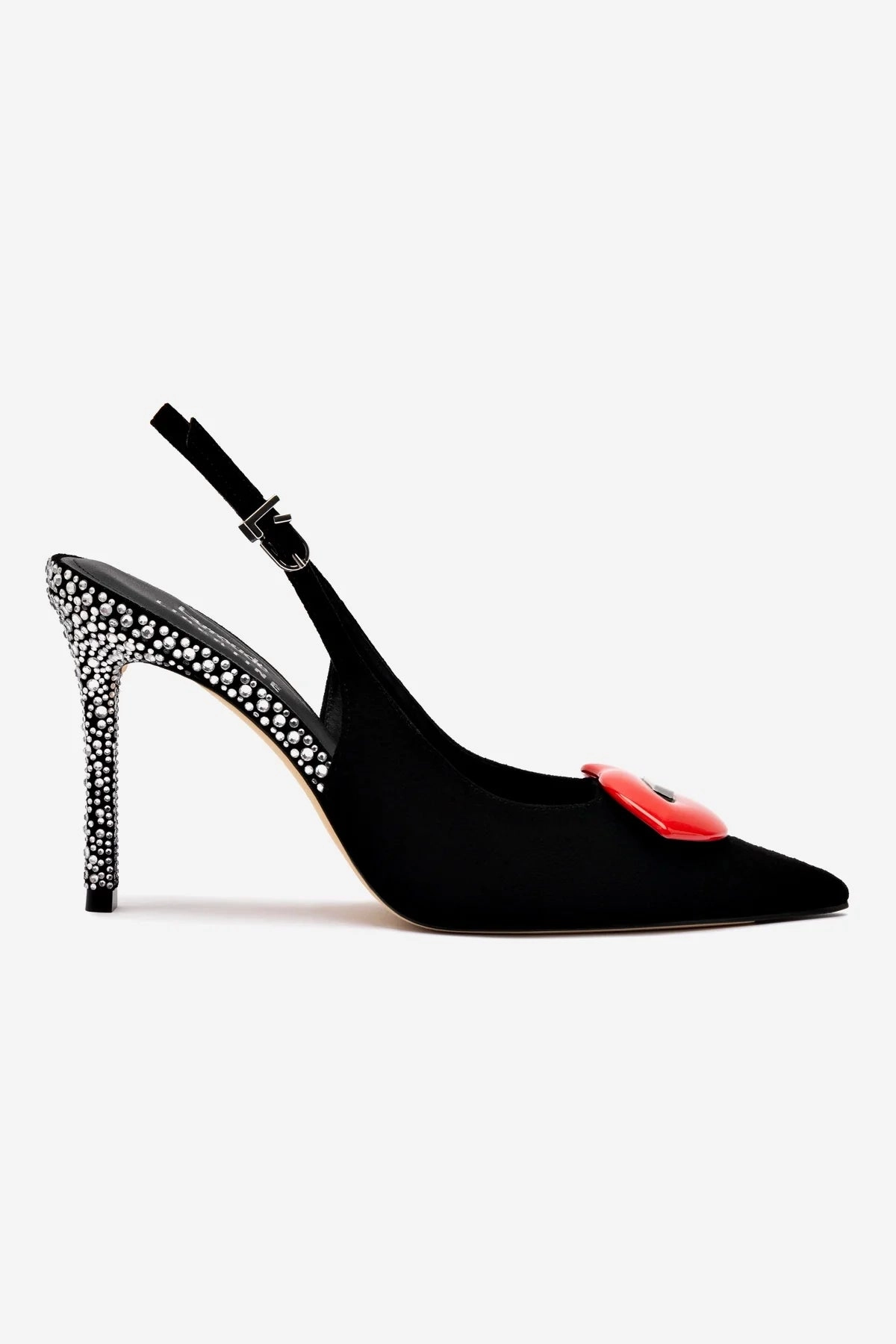 Larroud?? x Libertine Lips Pump Hi In Black Suede and Crystals Casual Platform Heels
